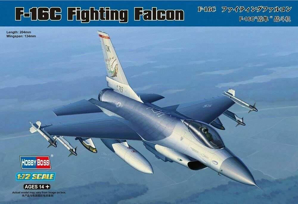 фото Сборная модель hobbyboss 1/72 самолет f-16c fighting falcon 80274