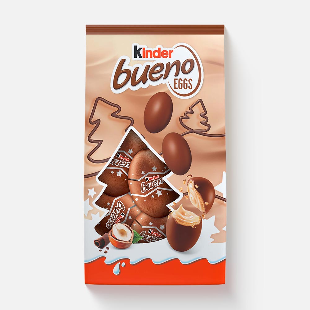 Конфеты Kinder Bueno Eggs из молочного шоколада, с молочно-ореховой начинкой, 80 г