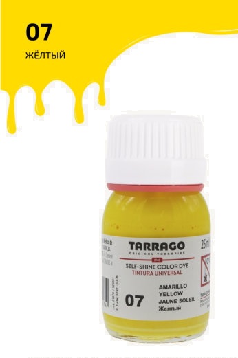 фото Краситель для всех видов гладких кож tarrago color dye 25мл tdc01/007 желтый