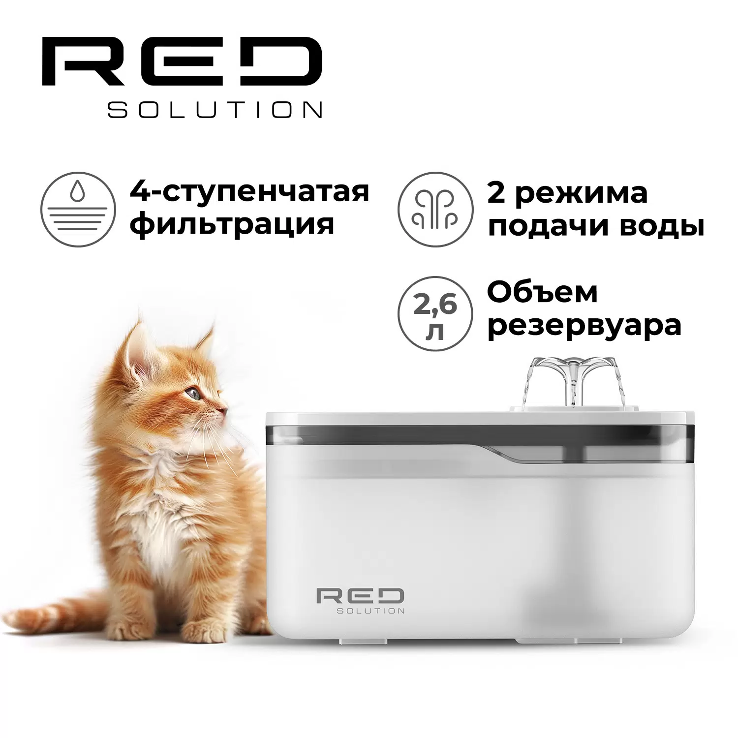 Поилка для кошек и собак Red Solution For Pets 02