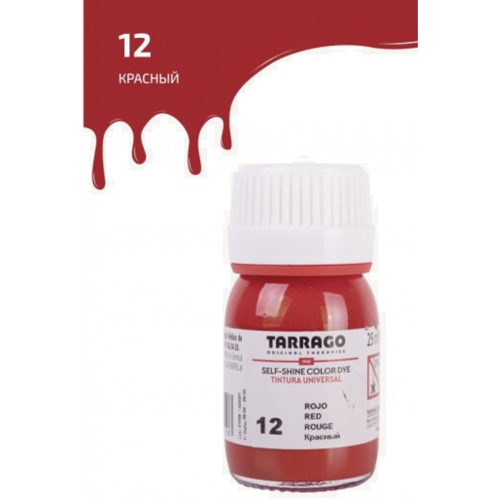 фото Краситель для всех видов гладких кож tarrago color dye 25мл tdc01/012 красный