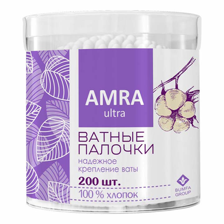 

Ватные палочки Amra 200 шт.