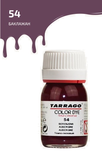 фото Краситель для всех видов гладких кож tarrago color dye 25мл tdc01/054 баклажан