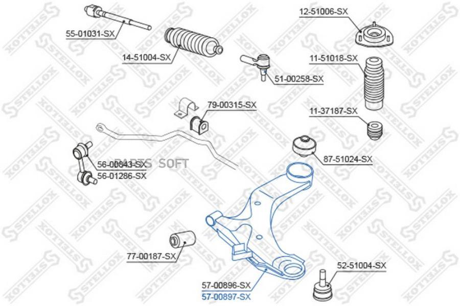 

Рычаг Правый STELLOX 5700897SX