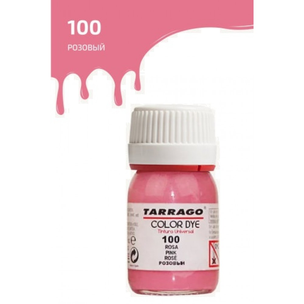 фото Краситель для всех видов гладких кож tarrago color dye tdc01/100 розовый 25 мл
