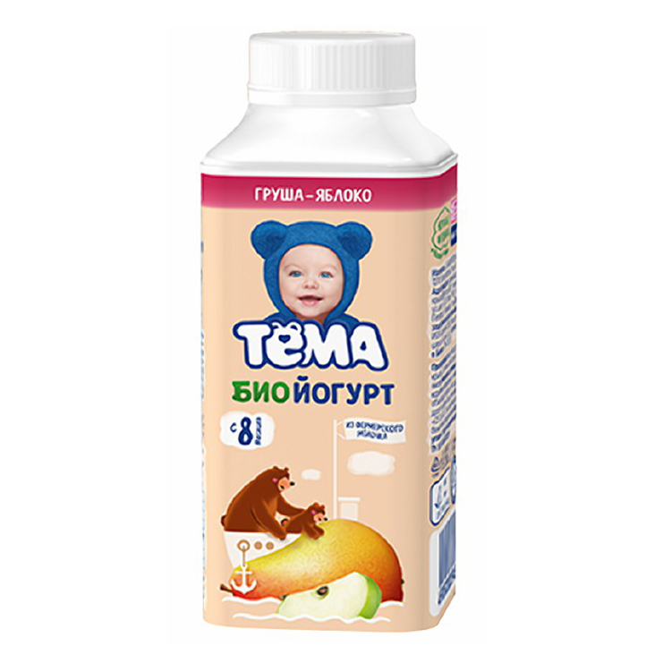 

Питьевой биойогурт детский Тема груша-яблоко с 8 месяцев 2,8% 210 г