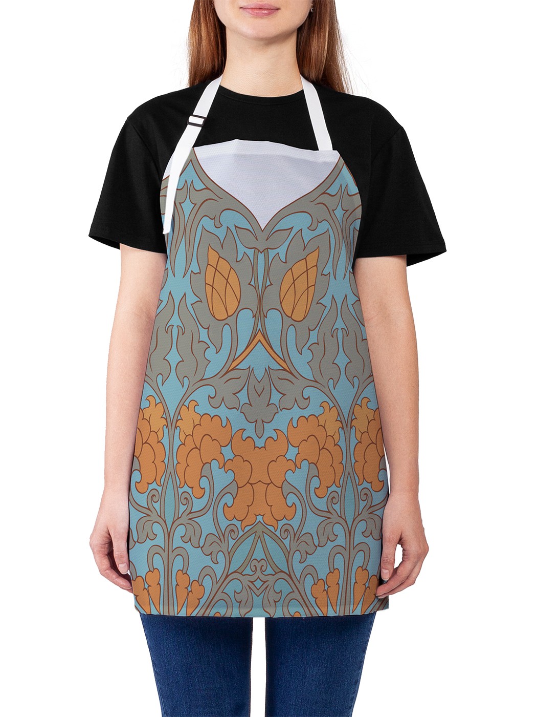 

Фартук женский для готовки "Дамасская занавеска", универсальный размер