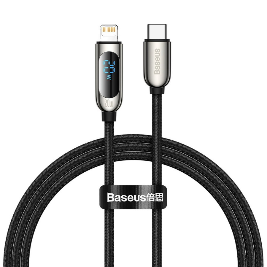 

Кабель Baseus Display Fast Charging Data Cable Type-C to Lightning 20W 2m Black, Display Fast Charging Data Cable Type-C to Lightning 20W 2m