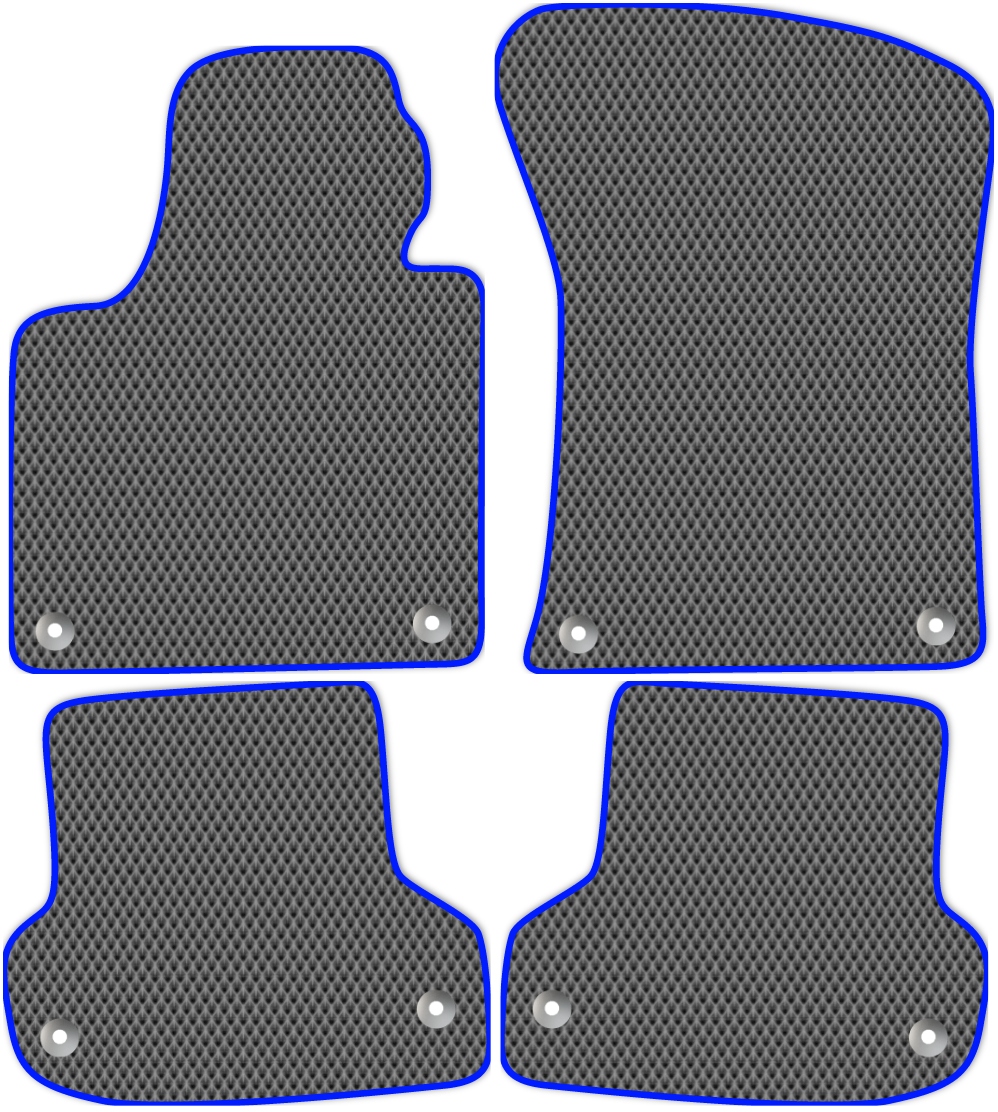 

Коврики ЭВА в салон для Audi A3 2 (8P) 2004 - 2013, 4 шт. серый, синий кант, 1224-S4Y-H