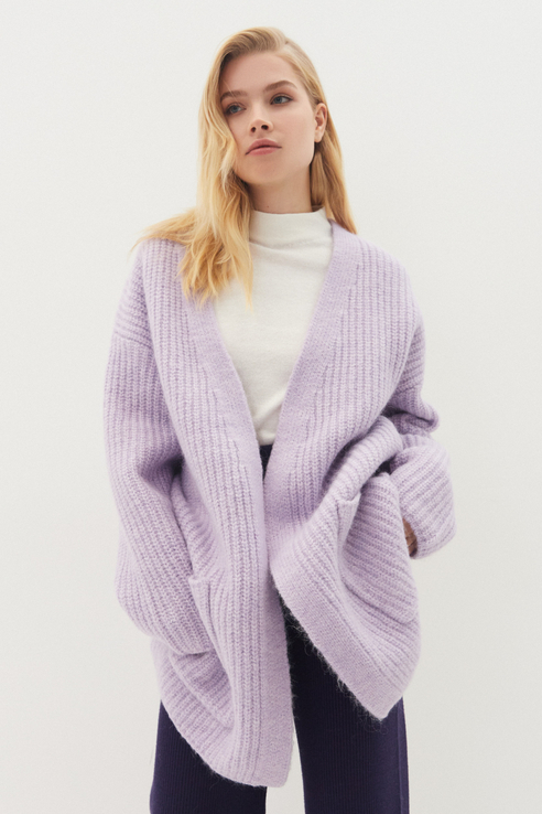 

Кардиган женский ZARINA 1420640840 фиолетовый 44 RU, 1420640840