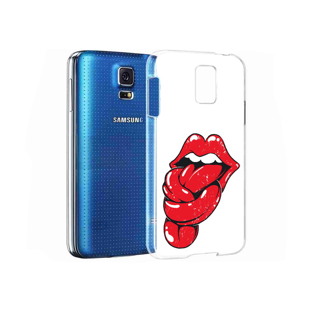 

Чехол MyPads Tocco для Samsung Galaxy S5 яркие губы с языком (PT12196.512.705), Прозрачный, Tocco