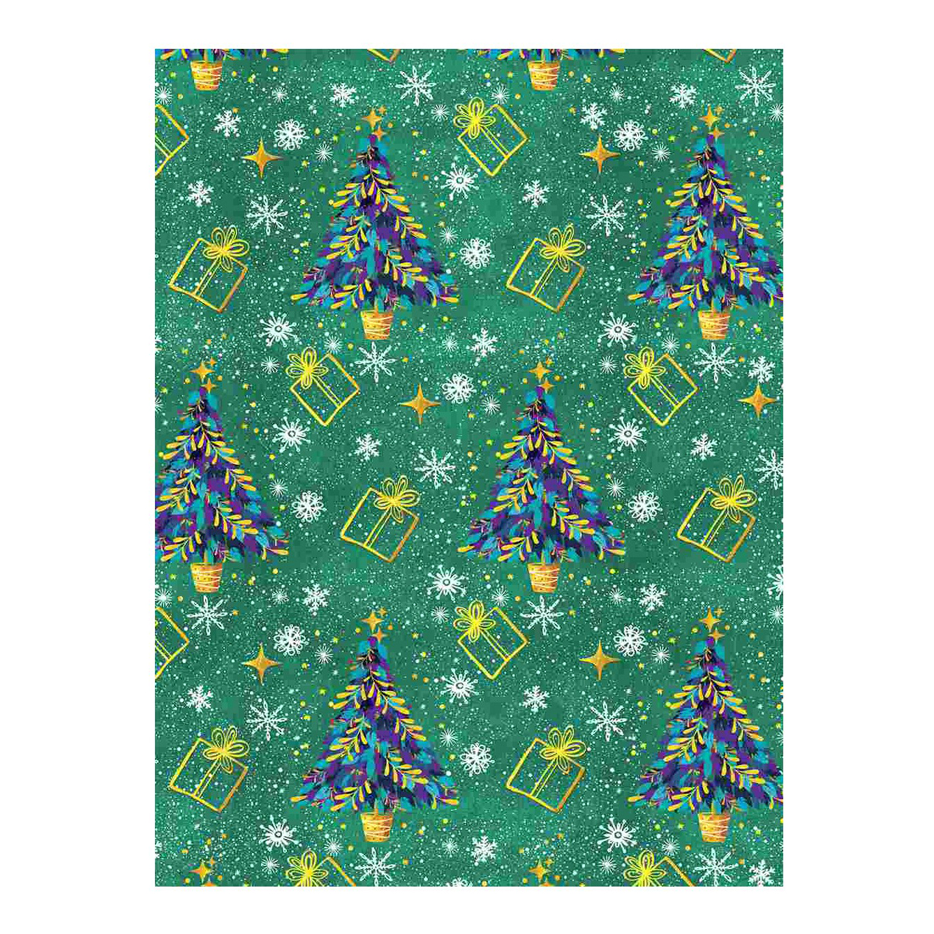 

Упаковочная бумага Феникс-Презент Голубая ель с подарками 100 х 70 см