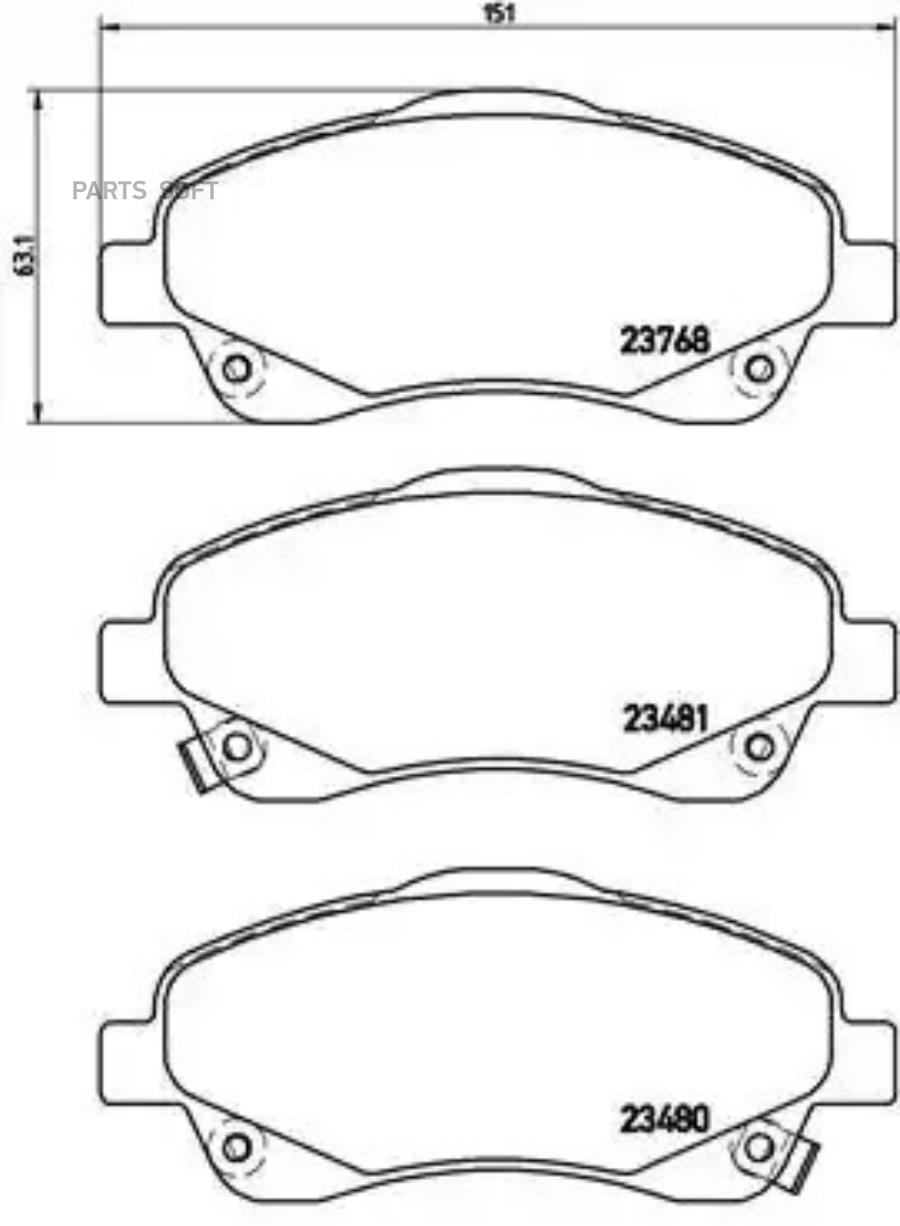 

Тормозные колодки brembo P83046