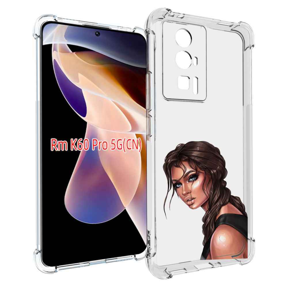 Чехол MyPads красивая-девушка-в-черной-майке женский для Xiaomi Redmi K60 Pro