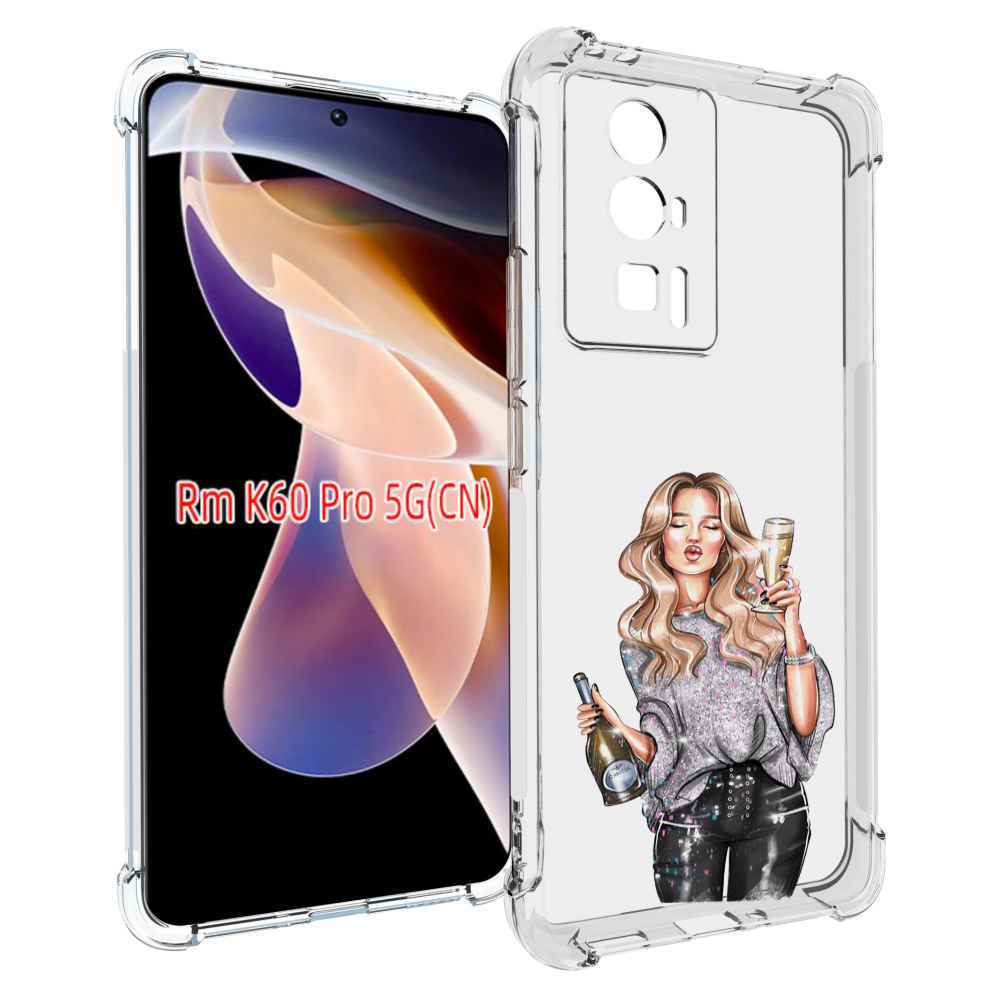 

Чехол MyPads красивая-любительница-шампанского женский для Xiaomi Redmi K60 Pro, Прозрачный, Tocco