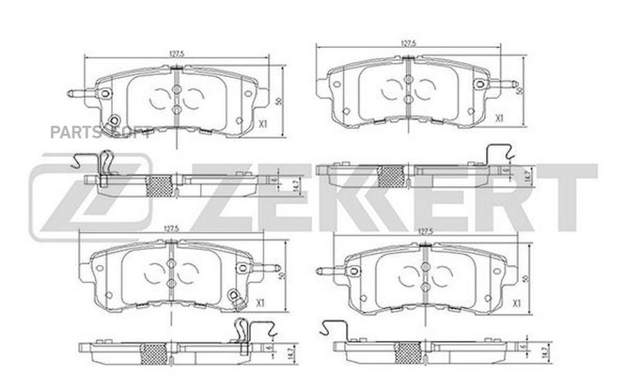 

Колодки торм. диск. зад Infiniti QX56 Z62 10- Nissan Patrol Y62 10- 1шт ZEKKERT BS2523