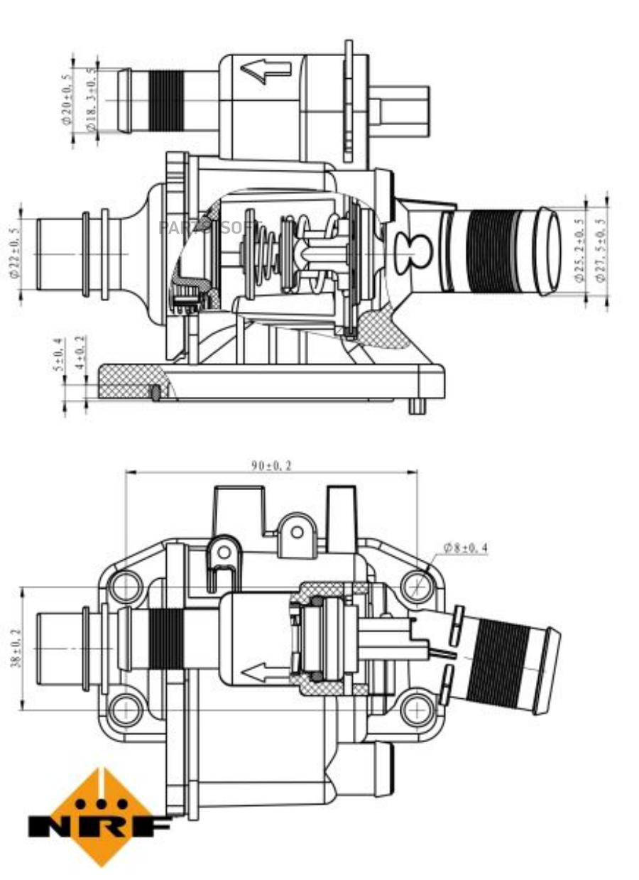 Термостат Citroen C3 02- NRF арт. 725058