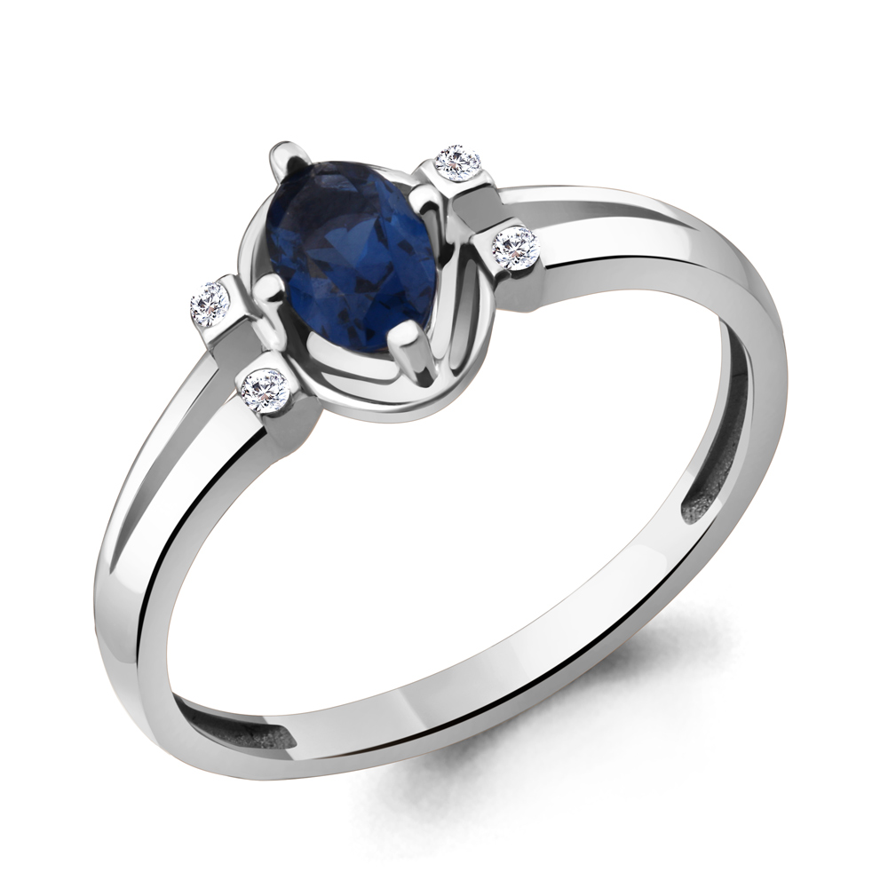 

Кольцо из серебра с сапфиром р. 16 Aquamarine 68695Б_925_р, 68695Б_925_р