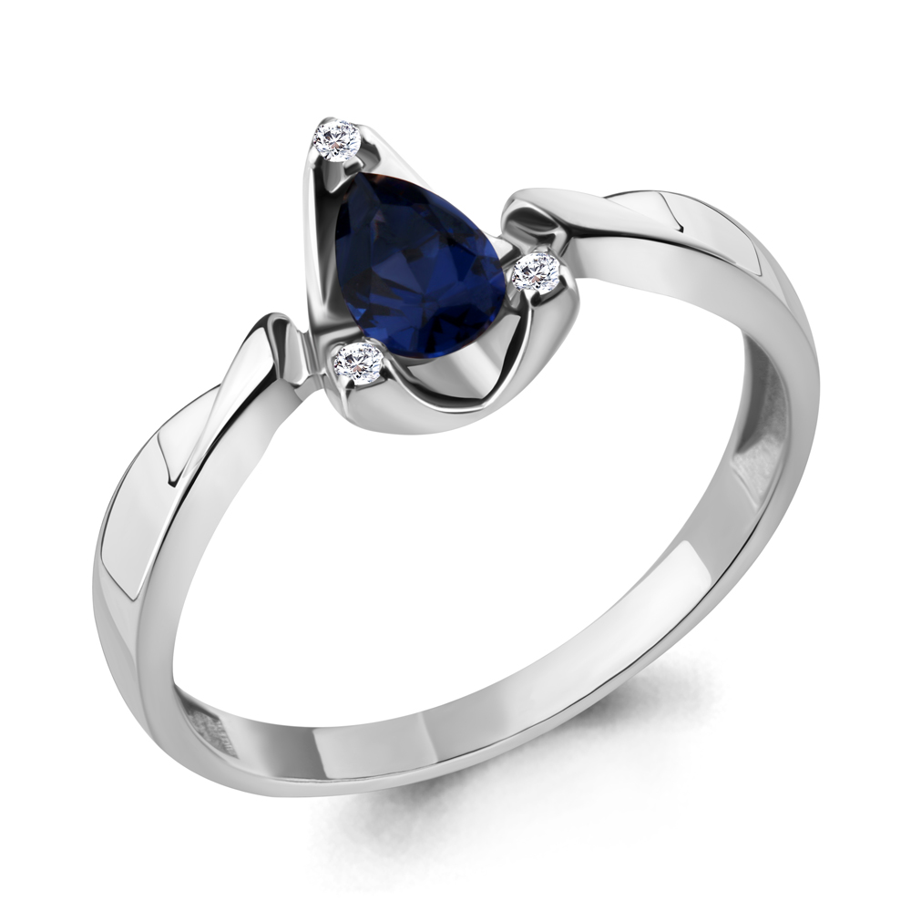 

Кольцо из серебра с сапфиром р. , Aquamarine 68696Б_925_р, 68696Б_925_р