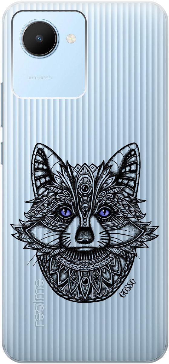

Силиконовый чехол на realme C30 с 3D принтом "Grand Raccoon" прозрачный, Прозрачный;синий, 1566800