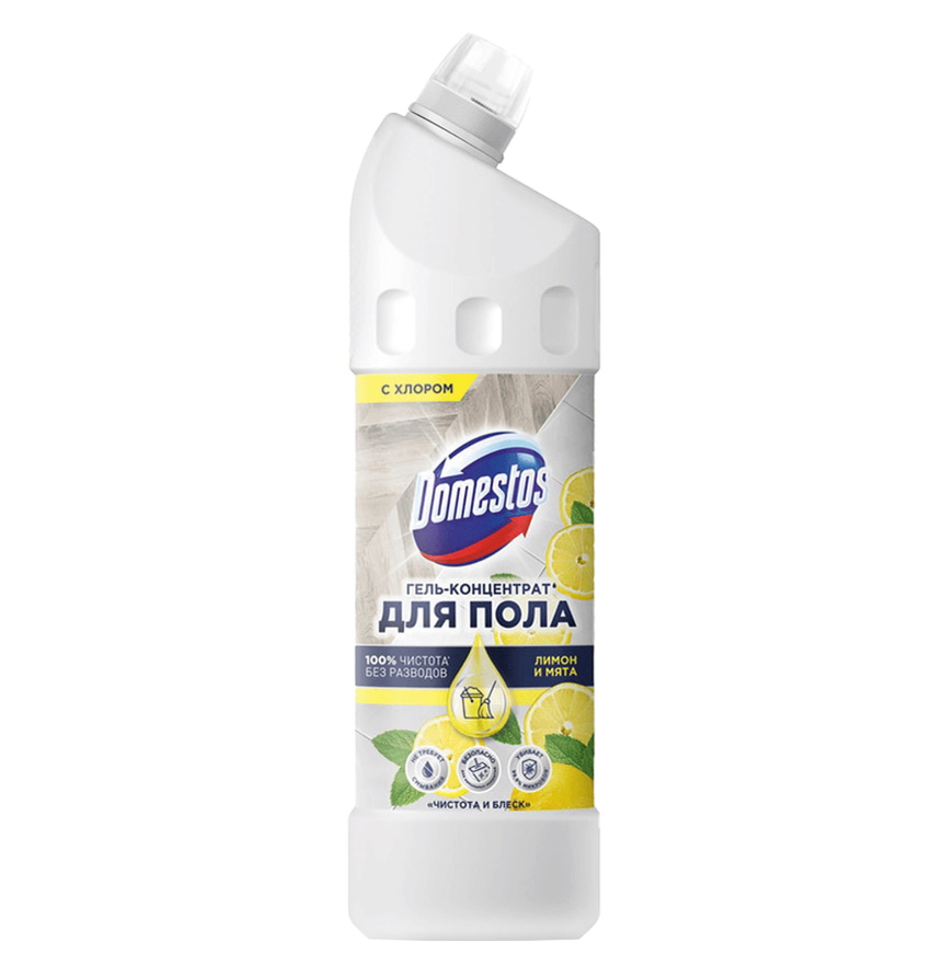 фото Гель domestos чистота и блеск лимон и мята для мытья пола и других поверхностей 1 л