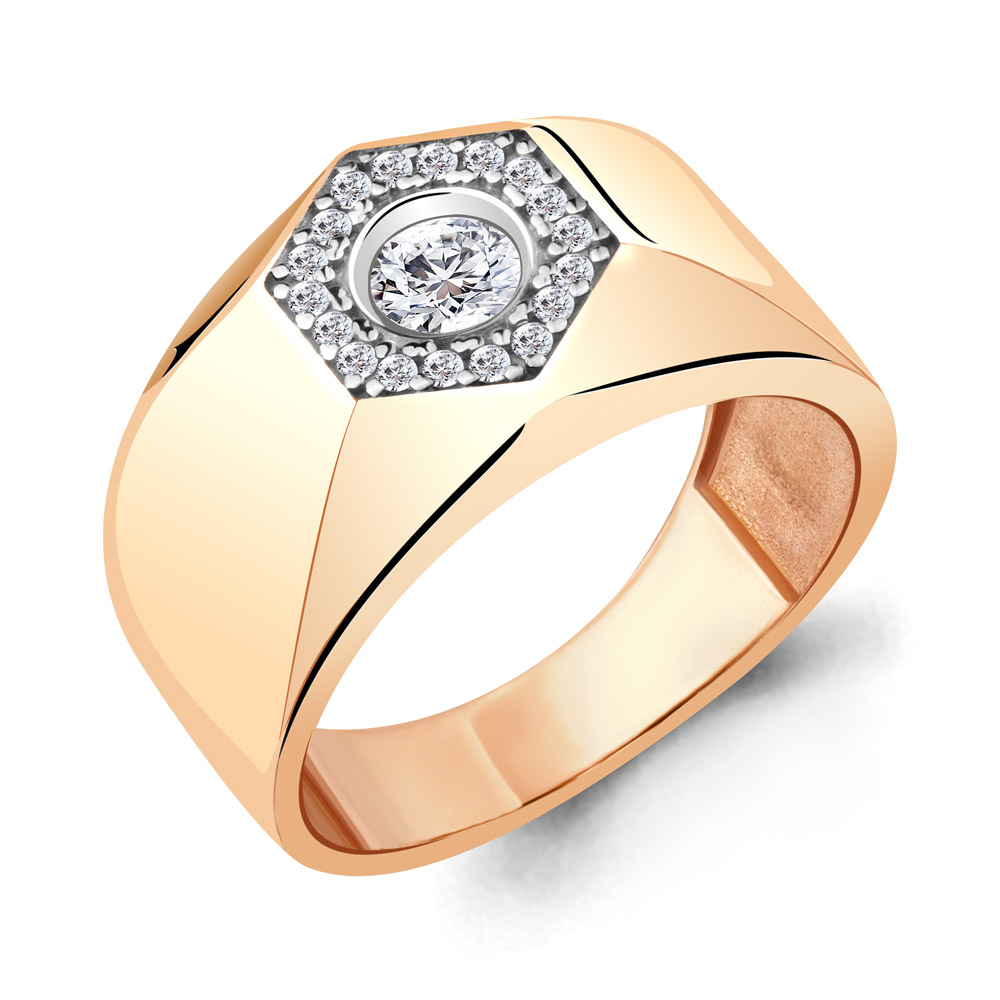 

Кольцо из серебра с фианитом р.  Aquamarine 68703А_925_з, 68703А_925_з