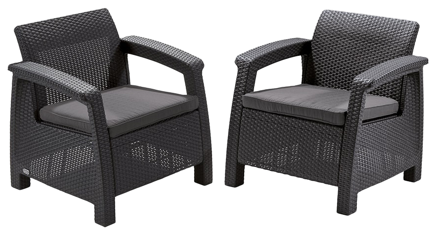 

Набор садовой мебели Keter Corfu Duo Set graphite 2 предмета, Corfu Duo Set