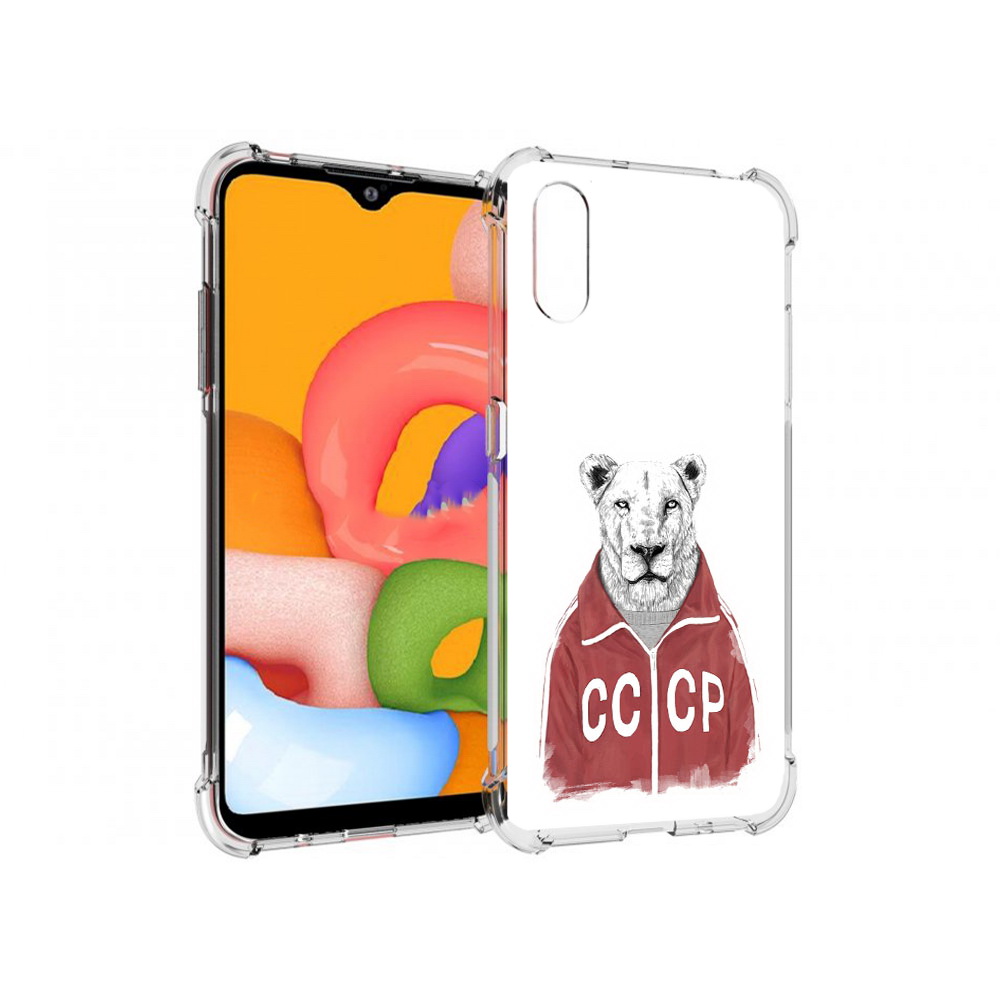 

Чехол MyPads Tocco для Samsung Galaxy A01 львица ссср (PT144711.509.450), Прозрачный, Tocco