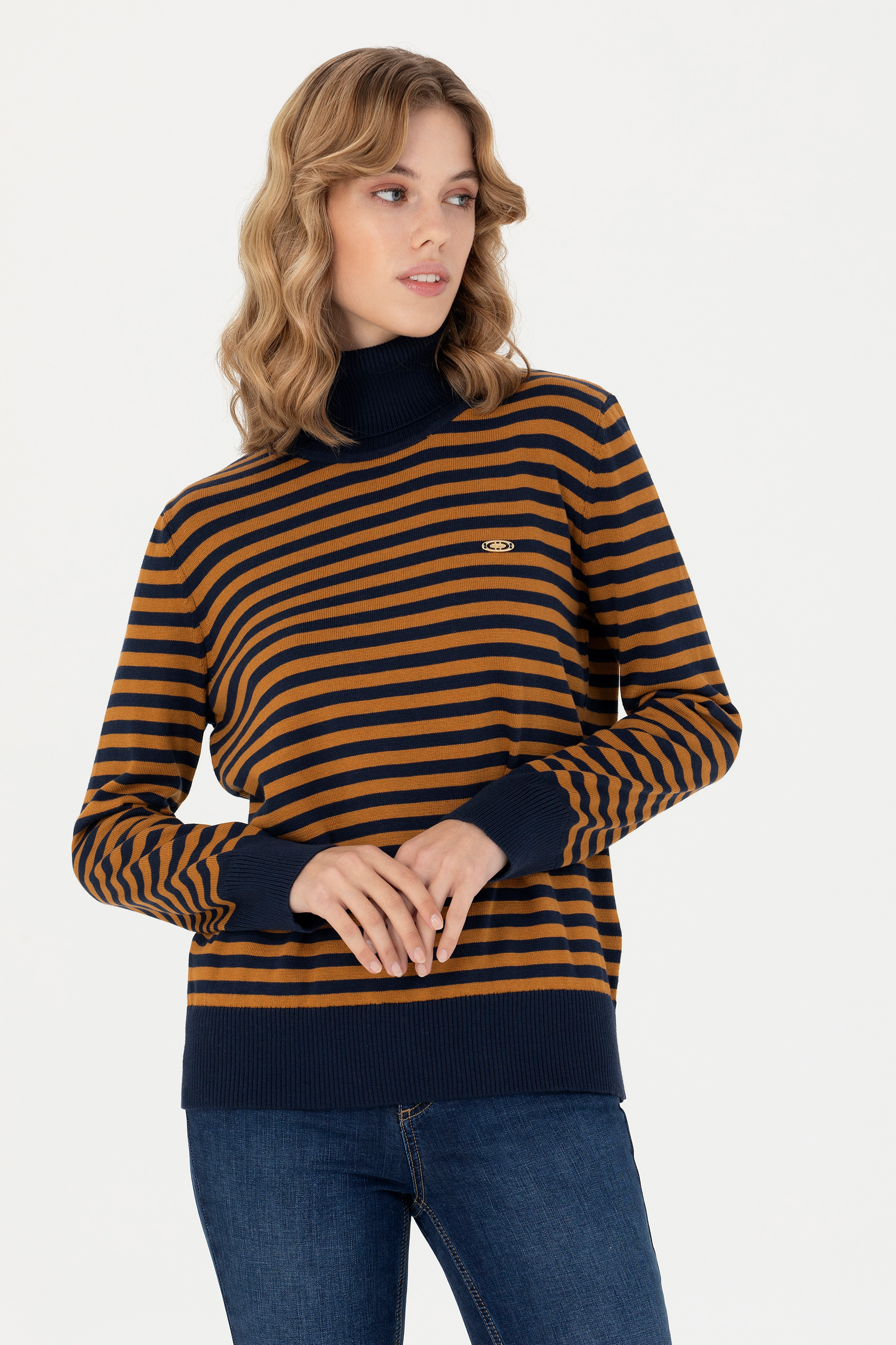 

Свитер женский US Polo G082SZ0TK0SONA синий S, Коричневый, G082SZ0TK0SONA