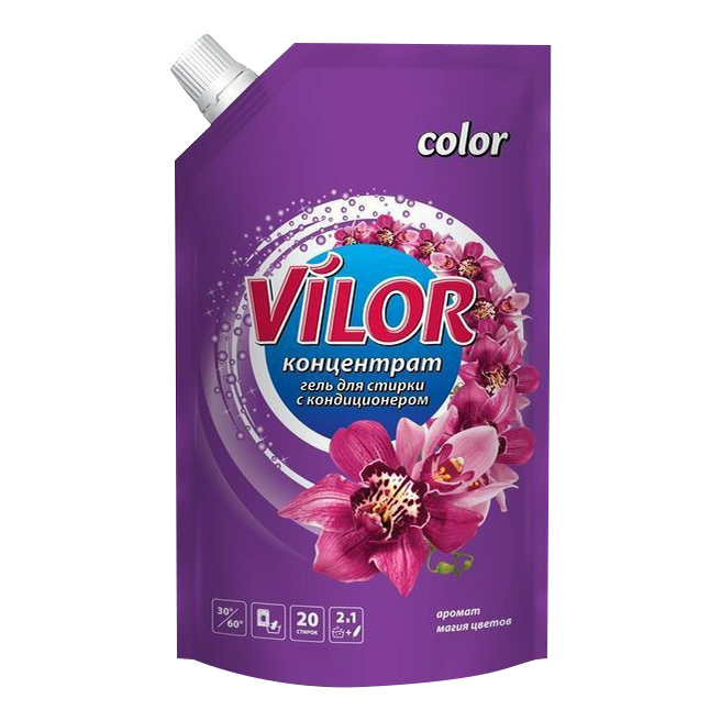 

Гель для стирки Vilor цветочный аромат для цветных тканей 1 л