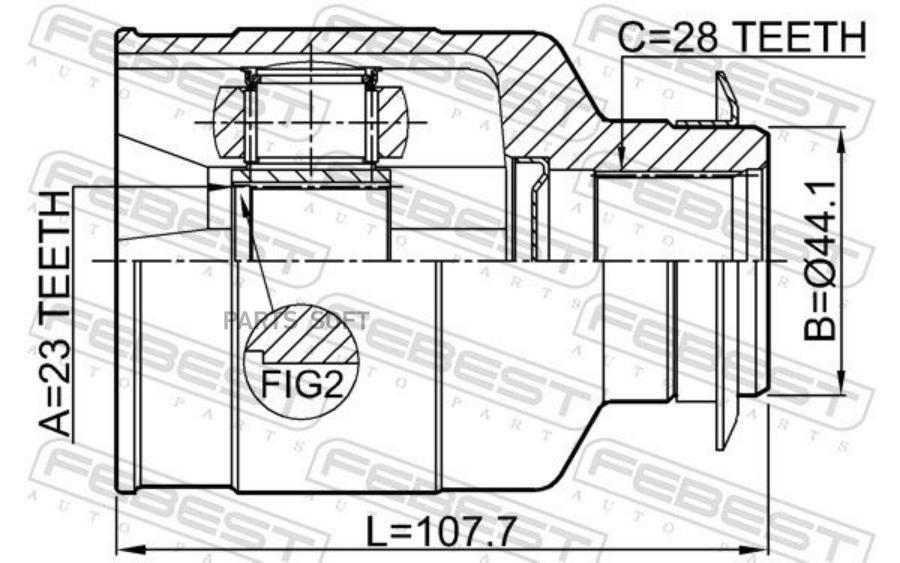 

Шрус внутренний правый 23X44.1X28