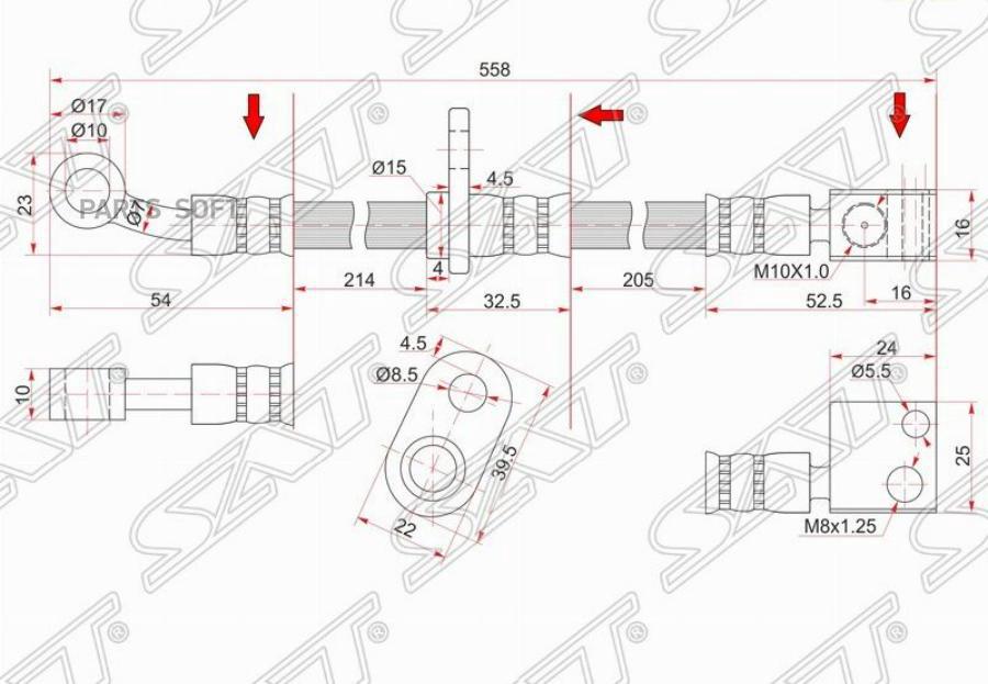 

Шланг Тормозной Передний (Таиланд) Honda City/Fit/Aria/Jazz 01- Rh