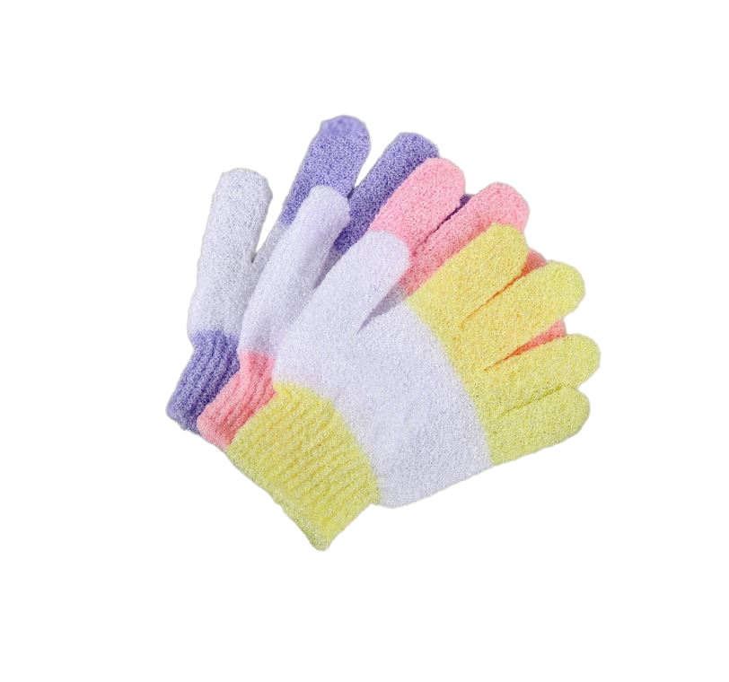 фото Мочалка-перчатка массажная доляна, 14×18 см, полосатая, цвет микс