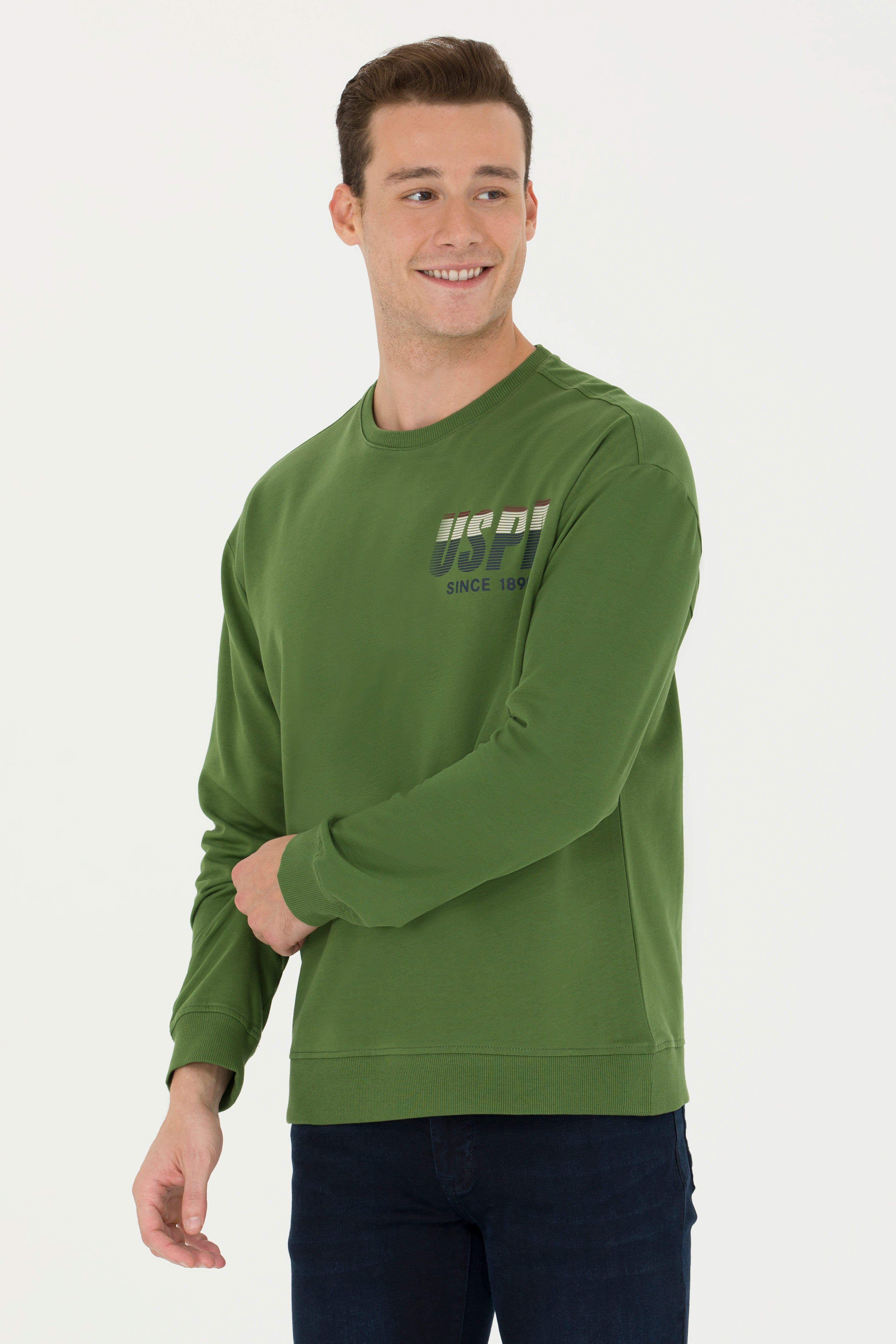 

Свитшот мужской US Polo G081GL0820ERSON зеленый L, G081GL0820ERSON
