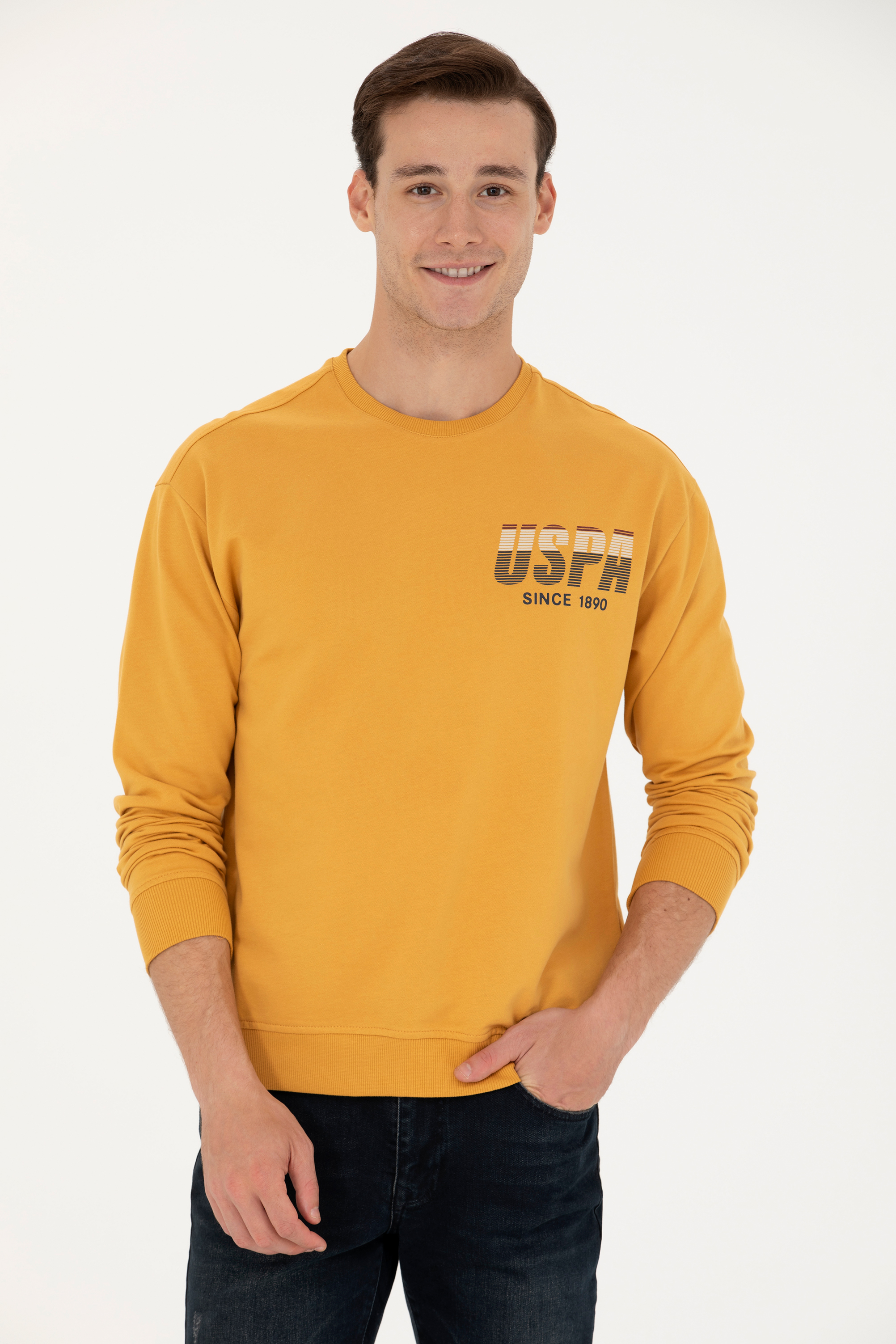 

Свитшот мужской US Polo G081GL0820ERSON желтый XL, G081GL0820ERSON