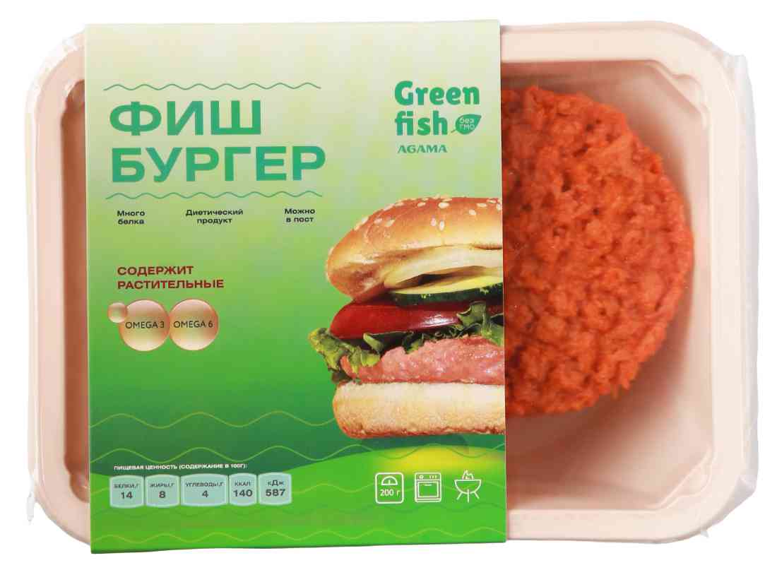 

Фишбургер Green Fish котлета из растительного белка 200 г