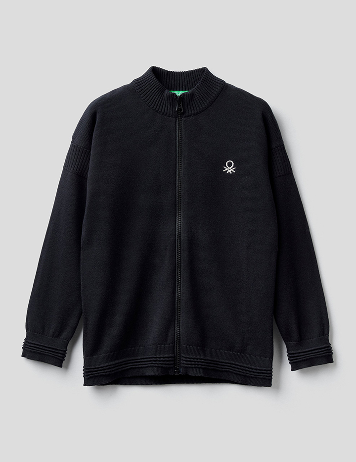 

Кардиган для мальчиков Benetton цв. черный р.146, 21A_12CDC5417