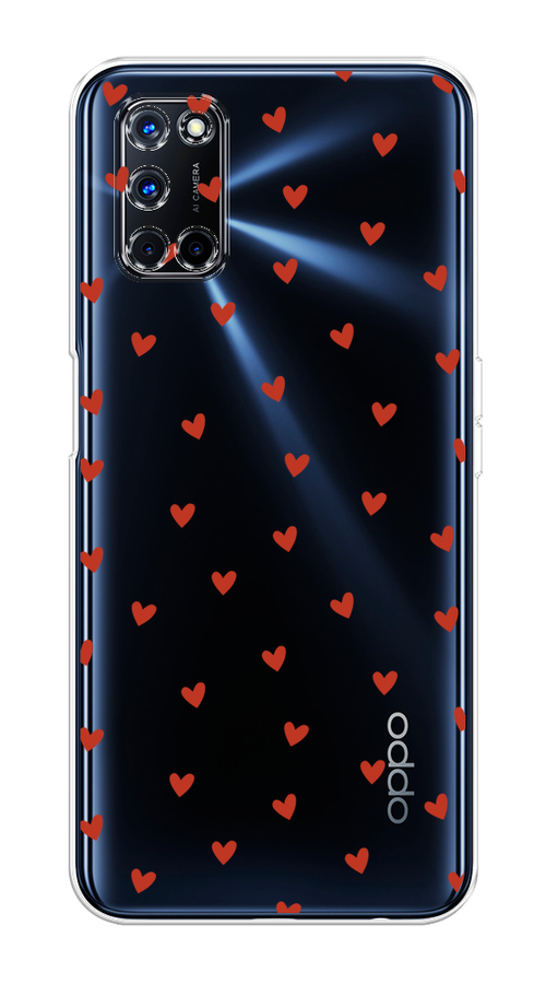 

Чехол на Oppo A52/A72 "Red hearts", Красный;прозрачный, 253250-1