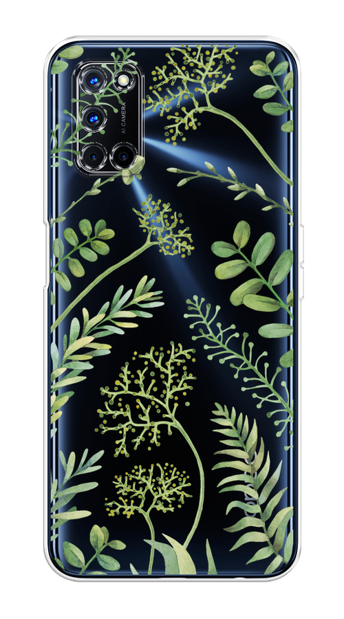 

Чехол на Oppo A52/A72 "Green Leaves", Зеленый;прозрачный, 253250-1