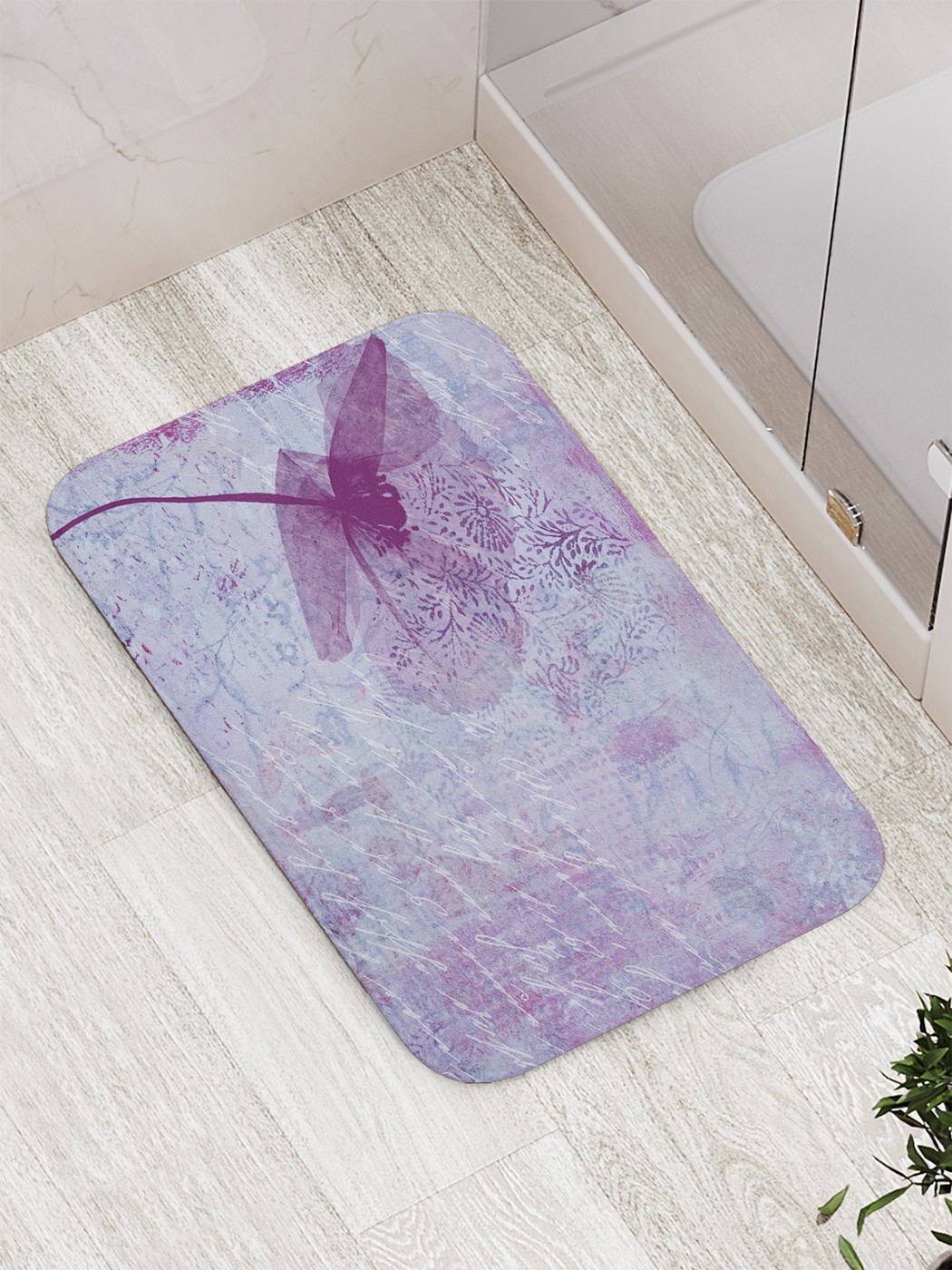 

Коврик противоскользящий JoyArty Фантомный цветочек для ванной 77х52 см