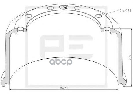 046425-00A_тормбарабан 420x200207 H259 d290335 n10x23 BPW ECO-MAXX 25949₽