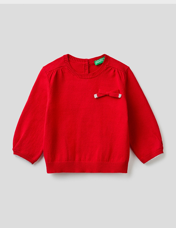 

Джемпер для девочек Benetton цв. красный р.80, 21A_12DRC1963