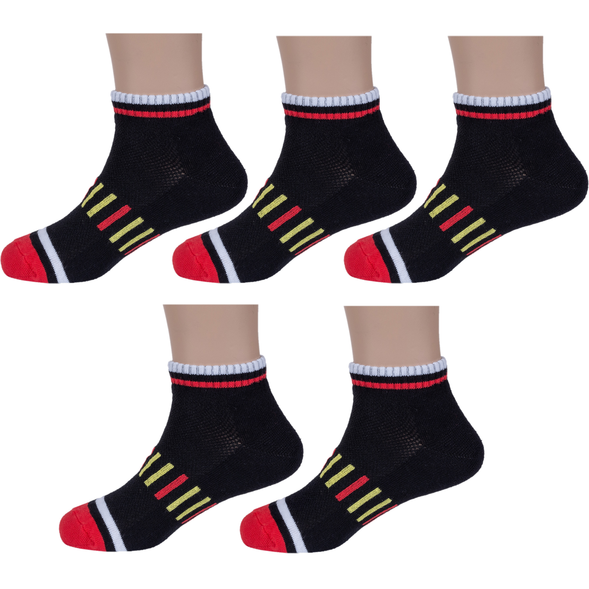 Носки для мальчиков ХОХ 5-SPD-15 цв. черный; белый; красный; желтый р. 26-28