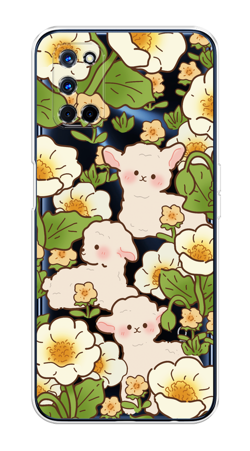 

Чехол на Oppo A52/A72 "Овечки в цветах", Зеленый;бежевый, 253250-1