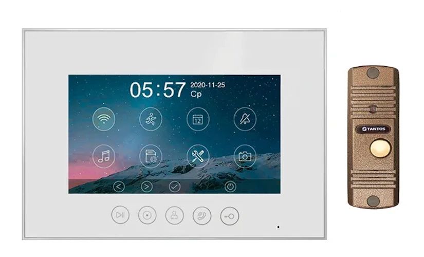 комплект видеодомофона tantos selina hd m и corban hd асфальт Комплект видеодомофона Tantos Marilyn HD Wi-Fi s и Corban HD (медь)