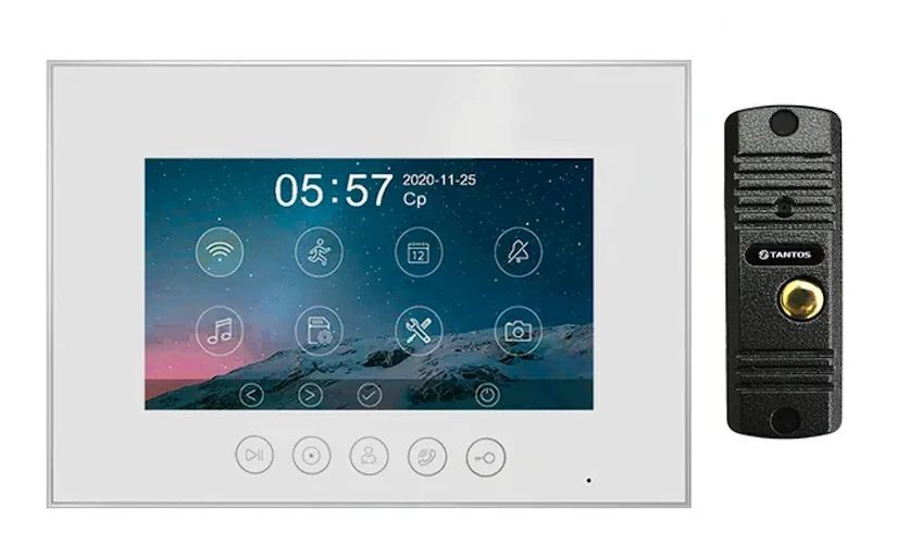 комплект видеодомофона tantos selina hd m и corban hd асфальт Комплект видеодомофона Tantos Marilyn HD Wi-Fi s и Corban HD (асфальт)