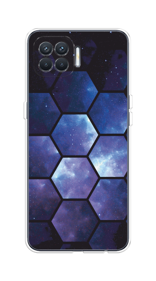 

Чехол на Oppo Reno 4 Lite/A93 "Соты космос", Черный;фиолетовый, 255350-1