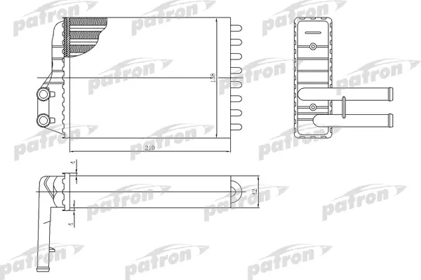 

Радиатор печки PATRON PRS2016