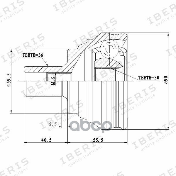 

Шрус Наружный Размер 30х59.5х36, Без Абс Audi A3 Ii 8p1, Vw Golf, Passat, Jetta IBERIS арт