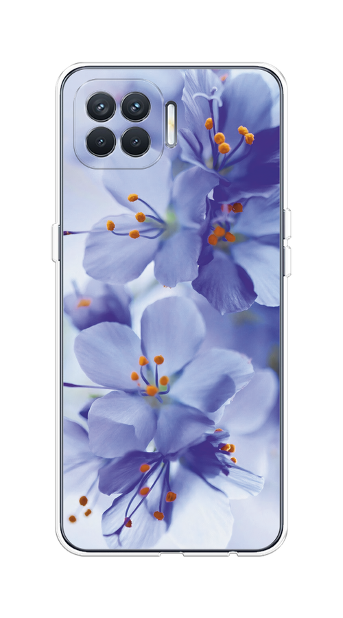 

Чехол на Oppo Reno 4 Lite/A93 "Фиолетовые цветки", Фиолетовый;синий, 255350-1